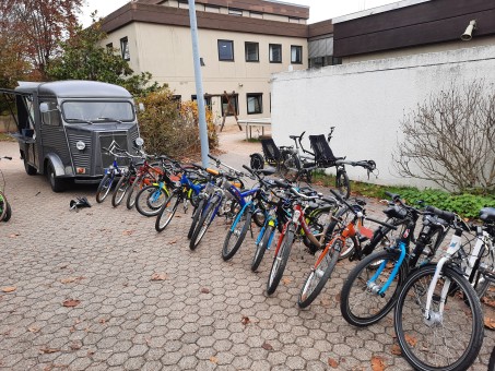 Die fertig reparierten Fahrräder LVR Irena Sendler Schule